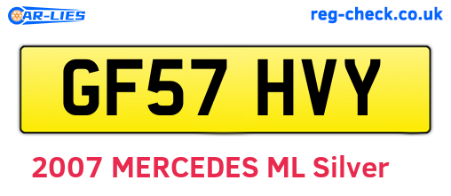GF57HVY are the vehicle registration plates.