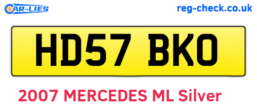 HD57BKO are the vehicle registration plates.