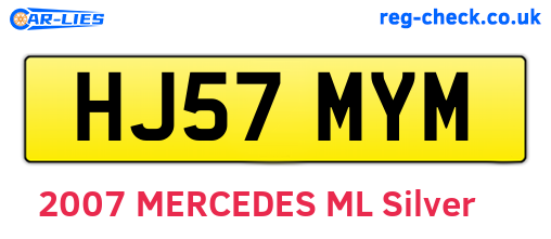 HJ57MYM are the vehicle registration plates.