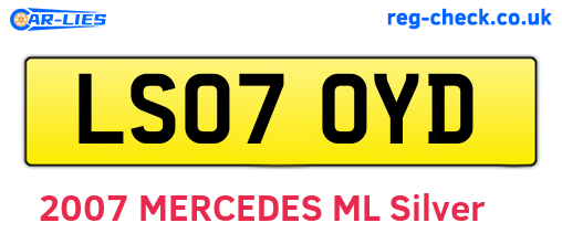 LS07OYD are the vehicle registration plates.