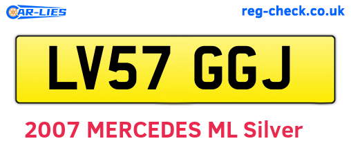 LV57GGJ are the vehicle registration plates.