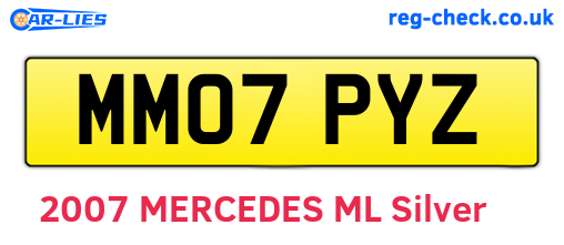 MM07PYZ are the vehicle registration plates.