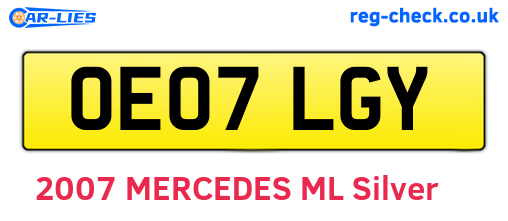 OE07LGY are the vehicle registration plates.