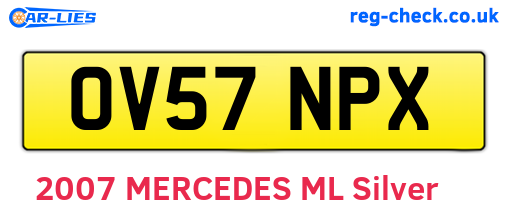 OV57NPX are the vehicle registration plates.