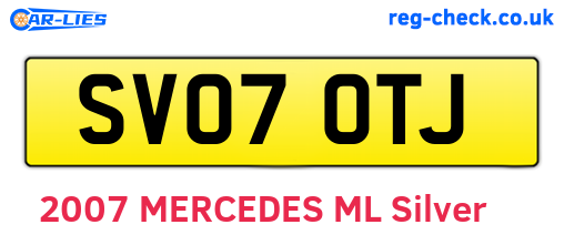 SV07OTJ are the vehicle registration plates.