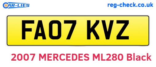 FA07KVZ are the vehicle registration plates.