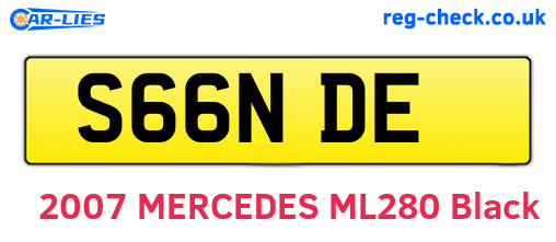 S66NDE are the vehicle registration plates.