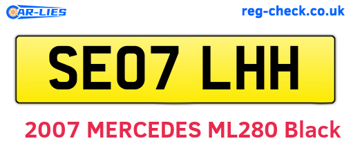 SE07LHH are the vehicle registration plates.