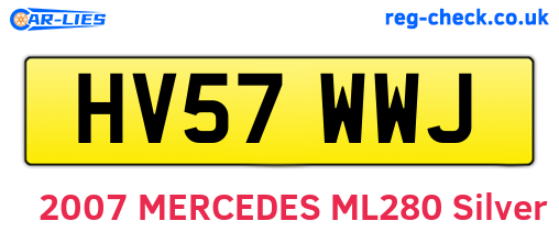 HV57WWJ are the vehicle registration plates.