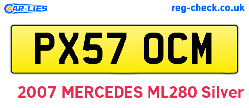 PX57OCM are the vehicle registration plates.