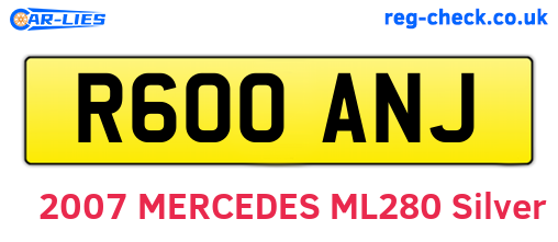 R600ANJ are the vehicle registration plates.