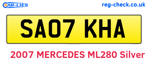 SA07KHA are the vehicle registration plates.