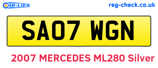 SA07WGN are the vehicle registration plates.