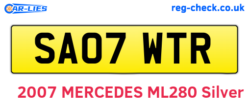 SA07WTR are the vehicle registration plates.