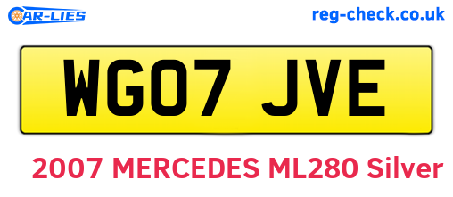 WG07JVE are the vehicle registration plates.
