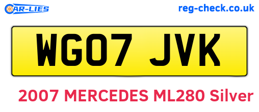 WG07JVK are the vehicle registration plates.