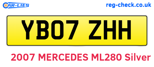 YB07ZHH are the vehicle registration plates.