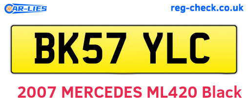 BK57YLC are the vehicle registration plates.