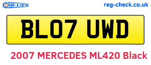 BL07UWD are the vehicle registration plates.
