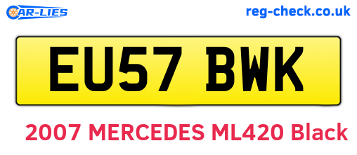 EU57BWK are the vehicle registration plates.