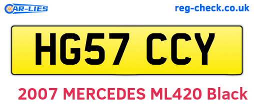 HG57CCY are the vehicle registration plates.
