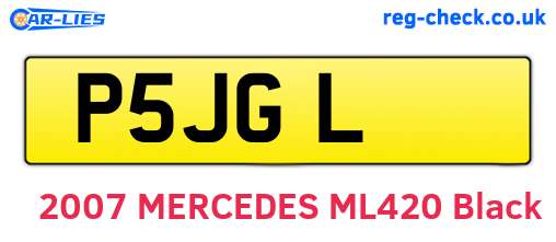 P5JGL are the vehicle registration plates.