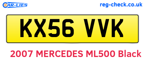 KX56VVK are the vehicle registration plates.