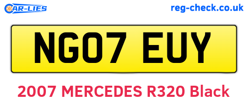 NG07EUY are the vehicle registration plates.