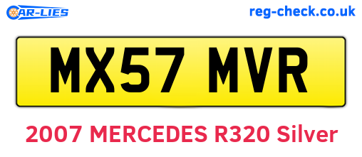 MX57MVR are the vehicle registration plates.