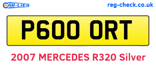 P600ORT are the vehicle registration plates.