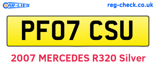 PF07CSU are the vehicle registration plates.