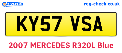 KY57VSA are the vehicle registration plates.
