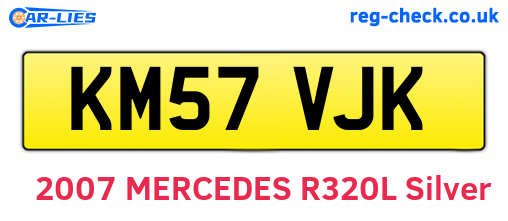 KM57VJK are the vehicle registration plates.