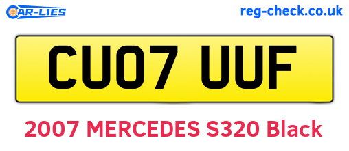 CU07UUF are the vehicle registration plates.
