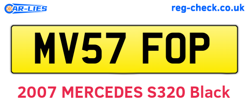 MV57FOP are the vehicle registration plates.