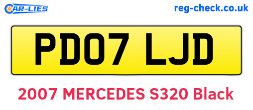 PD07LJD are the vehicle registration plates.