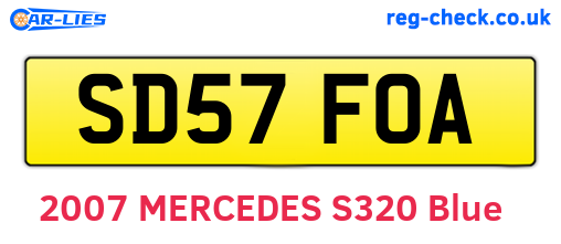 SD57FOA are the vehicle registration plates.