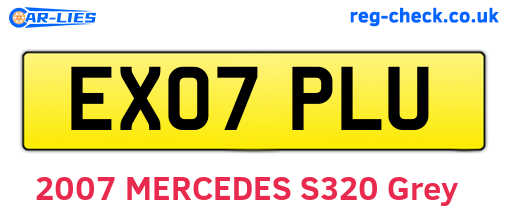 EX07PLU are the vehicle registration plates.