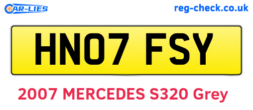 HN07FSY are the vehicle registration plates.