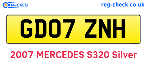 GD07ZNH are the vehicle registration plates.