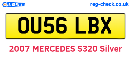 OU56LBX are the vehicle registration plates.