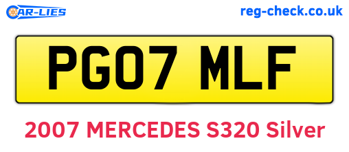 PG07MLF are the vehicle registration plates.