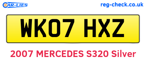 WK07HXZ are the vehicle registration plates.