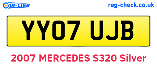YY07UJB are the vehicle registration plates.