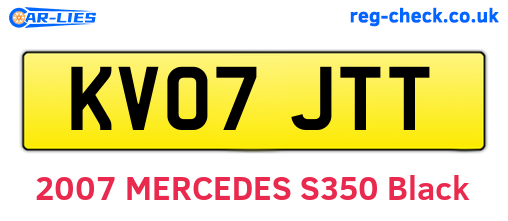 KV07JTT are the vehicle registration plates.