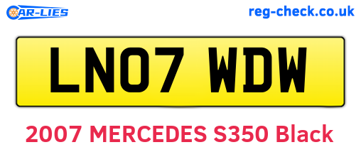 LN07WDW are the vehicle registration plates.