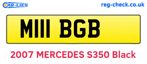 M111BGB are the vehicle registration plates.
