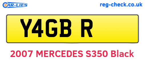 Y4GBR are the vehicle registration plates.