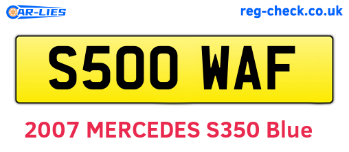 S500WAF are the vehicle registration plates.