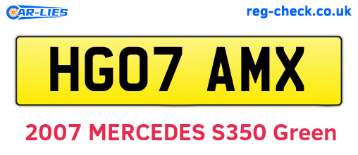 HG07AMX are the vehicle registration plates.